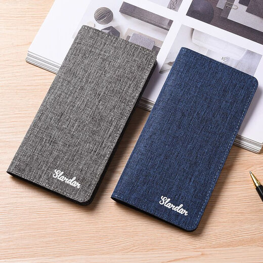 Kangaroo canvas wallet men's long ultra-thin Japanese folding student simple retro cloth niche men's trendy brand net wallet blue Kangaroo canvas wallet men's long ultra-thin Japanese folding student simple retro cloth niche men's trendy brand net wallet blue