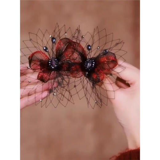 Fujiuxi's mother-in-law's hair headband, her mother's wedding banquet, wedding cheongsam hair accessories, spring clip, ponytail clip, mother's style hairpin, purple