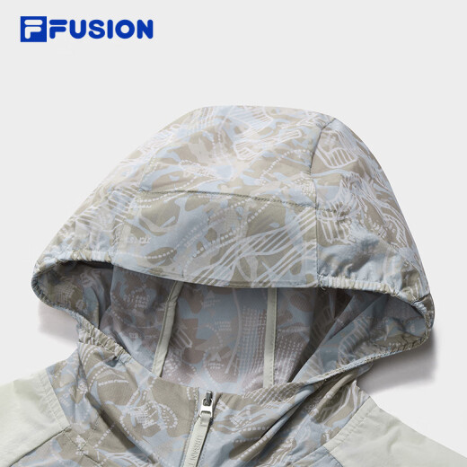 Fila Fusion Ice Machine Traje Woven Woven Women's 2025 Summer Nuevo casualidad informal de protección solar con capucha