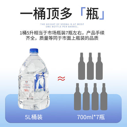 莎堡皇（FAST.KING）96度伏特加原味洋酒高度烈酒鸡尾酒调酒基酒桶装生命之水 【黑朗姆单桶尝鲜装】
