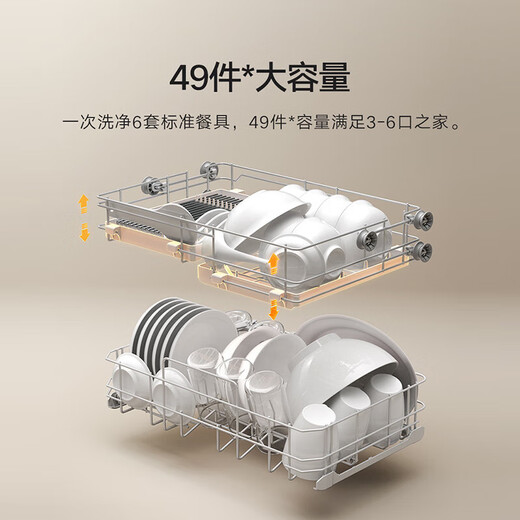 Xiaomi Mijia desktop dishwasher 6 sets S10 ultra-thin body visual decontamination integrated 105 hot air drying intelligent stain recognition APP control 6 sets s10 QMDW0601M Mijia dishwasher 6 sets S10
