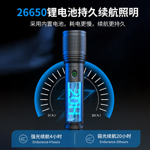 
PHILIPS Philips new aluminum alloy zoom strong light flashlight long-range rechargeable long battery life outdoor multi-function easy to port IP44丨Cable zoom-SFL6168