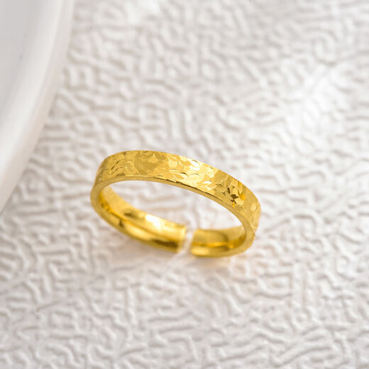 Iosn gold broken ice ring women's new style pure gold 999 pure gold starry sky flashing solid live jewelry for girlfriend broken ice 1.67g