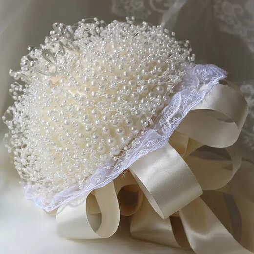 Married Korean style bride bouquet DIY material package imitation pearls all over the star handmade crown pearl chain bouquet finished product