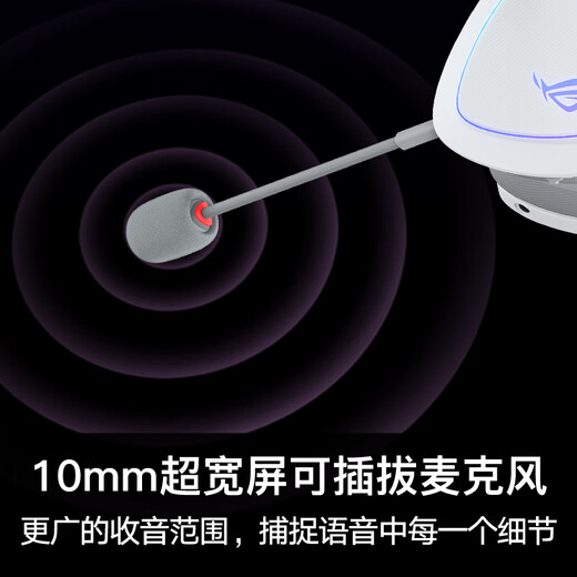 ROG Prism 2 head-mounted gaming headsets, wireless three-mode connection, Speednova technology lightweight e-sports headset surround 7.1 sound effect 3.5mm Yueyao White Delta