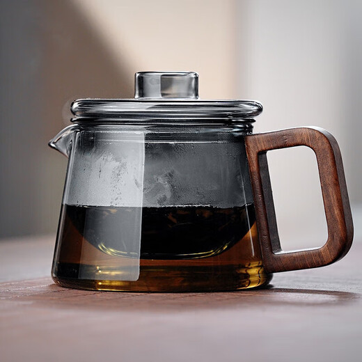 Quandu Teapot Glass Tea Maker Thickened Heat-Resistant Glass Teapot Wooden Handle Filter Teapot Kung Fu Tea Set
