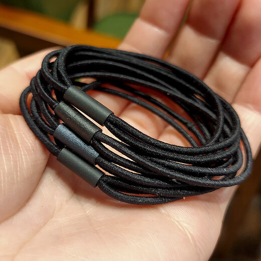 High elastic three-thread-in-one basic hair tie DIY production of rubber band headbands for students and children to tie their hair, black hair ties, 5 pieces