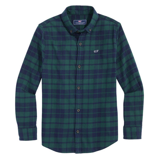 Vineyard vines boys plaid flannel shirt, Charleston Green Charleston Green X-Large