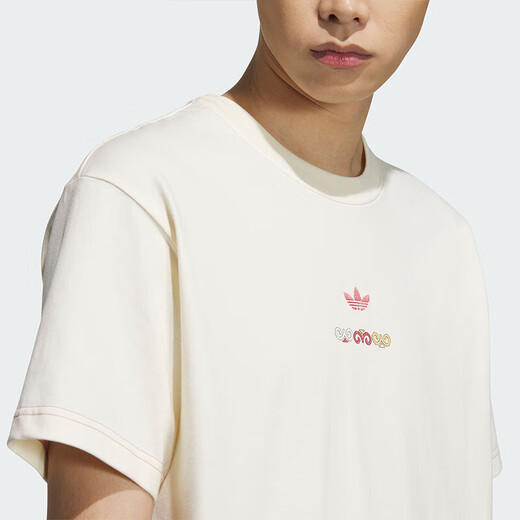 阿迪达斯 （adidas）男装 秋季新款TOUR SS TEE 棉质舒适亲肤透气运动短袖圆领T恤 KC1429/乳白色 L