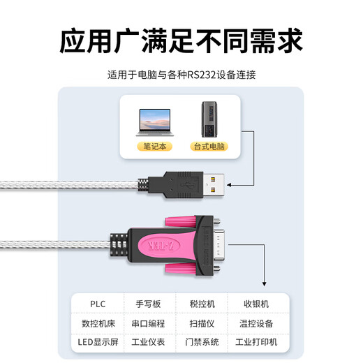 
Z-TEK (Lite) USB to RS232 serial cable db9 pin adapter male industrial converter suitable for com port CNC machine tool cash register ZE698