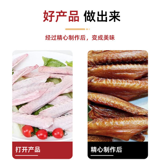 Big white goose wings, farm free-range goose wings, earthy goose meat, frozen goose wings, two-section wings, raw cut large goose wings 1kg/bag*1 bag