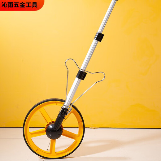 溥畔测距轮手推滚轮式测距仪量路机械数显滚动推尺工程距离测量尺 机械表12.5寸大轮DL9712)
