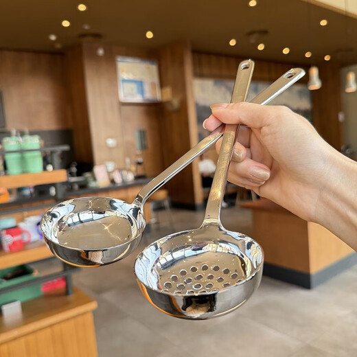 
Enshousu's new stainless steel high-value household kitchen long-handled hot pot spoon soup deepening spoon Internet celebrity colander porridge spoon 12023 Buling Buling special thick 5 cm thick 7 cm