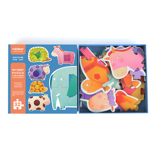 Mideer großes Stück Puzzle frühkindliche Bildung Spielzeug 2 Jahre alt + Spielzeugform Kognitive Rätsel - Tierheimdekoration
