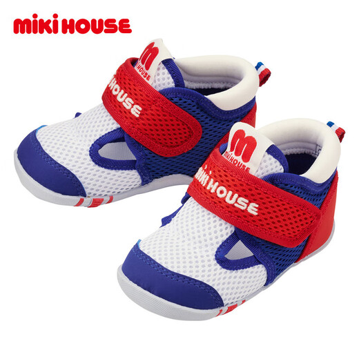MIKIHOUSE sandals summer toe-toe girls' sandals non-slip breathable mesh baby boy toddler sandals baby shoes blue 13 inner length 13cm