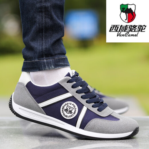 西域骆驼（VANCAMEL）男鞋春季透气2025新款帆布休闲布鞋男士软底防滑男士运动小白潮鞋 AW9902 白色 39