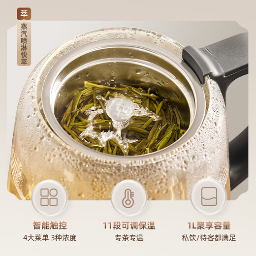 SUPOR tea kettle health kettle tea kettle electric kettle steam spray steaming tea kettle 316L stainless steel tempering glass panel kettle office home SW-10C23