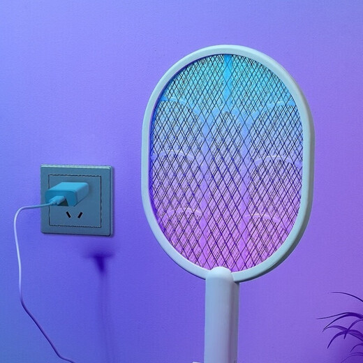 Joyoung Beauty brand electric mosquito swatter household rechargeable lithium battery powerful mosquito killer lamp two-in-one mosquito repellent artifact mosquito fly swatter Xuejibai-simple version-500m official Miebujingju very/10-year warranty