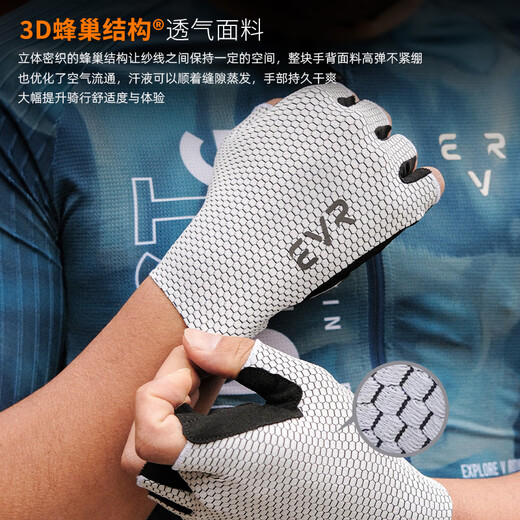EVR-Radsporthandschuhe Halbfinger-Stoßdämpfung Absorption Sommer und Frauen Jahr der Schlange Kurzfinger Fahrradhandschuhe Mountain Road Bike Erkunden Sie das Schlangenjahr von Snake Exklusive Beitragsblue M.