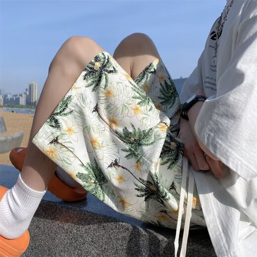 日系夏季高街百搭短裤男款潮牌五分直筒裤休闲运动短裤 白色 壹酷工厂    677 M 【80-105斤】