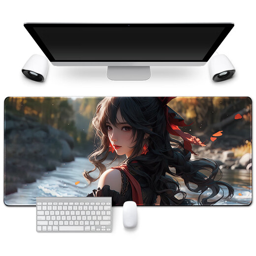 星泽纪 鼠标垫超大号动漫游戏二次元电竞学生学习锁边滑鼠垫定制订做加厚防滑电脑办公护腕桌垫 GR983 300x600mm厚度3mm