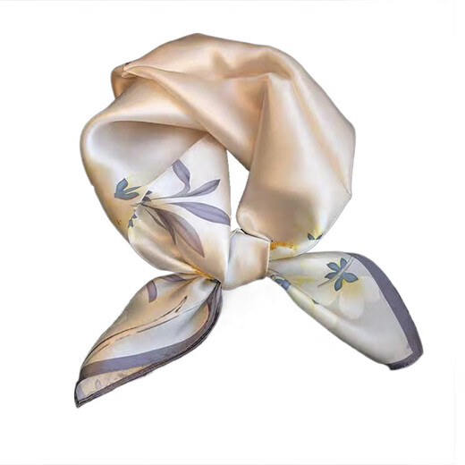 
MAGIOPY luxury beige silk scarf small square scarf for women versatile mulberry silk hairband small silk scarf fashionable small scarf 13117-main picture 53*53cm