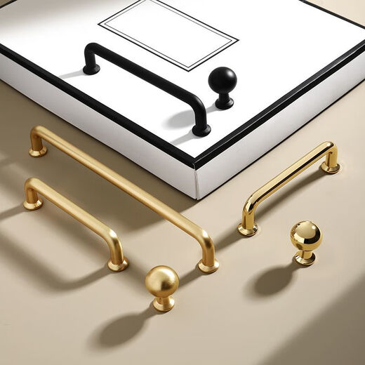 CLCEY modern simple gold solid zinc alloy single hole handle cabinet drawer wardrobe shoe cabinet door handle furniture hardware store manager recommendation 6169-single hole
