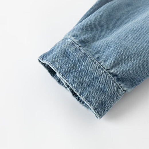 David Bella Ollet sells boys' denim shirts for autumn, baby cotton shirts, children's style jackets, denim blue, in stock, 80 cm (recommended height 73-80cm)