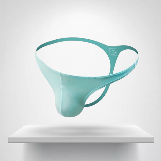 T-string male student ice silk sexy temptation T-shaped briefs briefs head seamless low-waist youth breathable single thong black XL