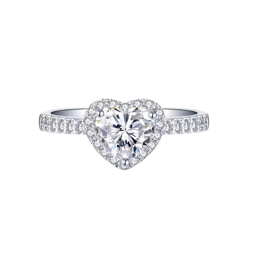 Pt950 platinum love series 1 carat moissanite diamond ring platinum ring Chinese Valentine's Day gift for girlfriend Light luxury love 1 carat live ring - adjustable