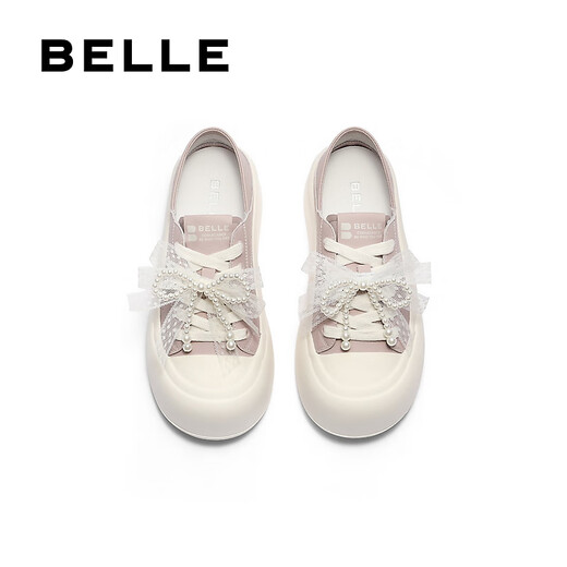 Belle (Belle) Chaussures de planche en deux pièces pour femmes 2025 Automne Nouveau arc mignon Saux décontractées et solées épaisses B2629cm5 violet 36 (230 mm)
