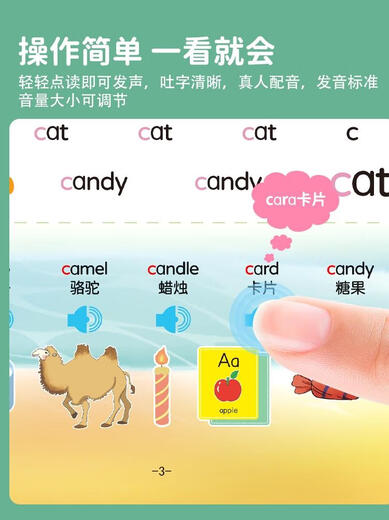 笑炎儿童26个英文字母点读书幼儿早教英语单词学习机中英双语有声绘本 26个英文字母点读书--充电
