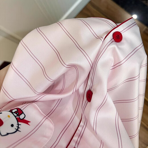 梦特娇（MONTAGUT）甜美可爱Kitty冰丝睡衣女2025新款感夏天薄款家居服套装 kad#13546 5XL m建议75-95斤