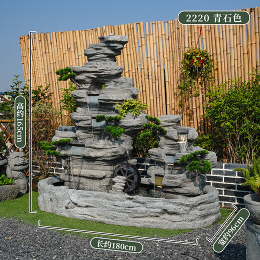 Outdoor garden rockery flowing water fountain ornaments top floor fish pond landscape villa courtyard entrance bonsai decoration 5010 rectangular pool 190x70x155 length, width and height