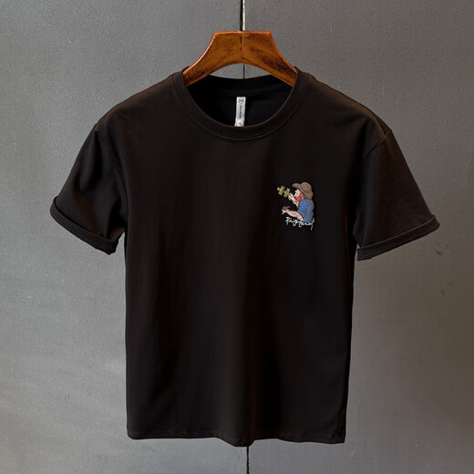 Guangan Aepe High-End-Kurzärärmel-T-Shirt für Herren Sommer Neue Top Trendy Marke Insatile Basis-Hemd-Hals-Buchstaben gedrucktes T-Shirt 9926 Weiß L 120-140jin [Jin entspricht 0,5 kg]
