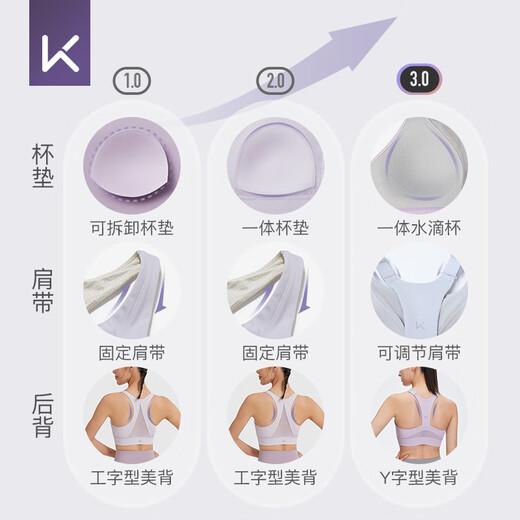 Keep高强度运动内衣女跑步服健身文胸一体杯防下垂 燕麦奶  M 