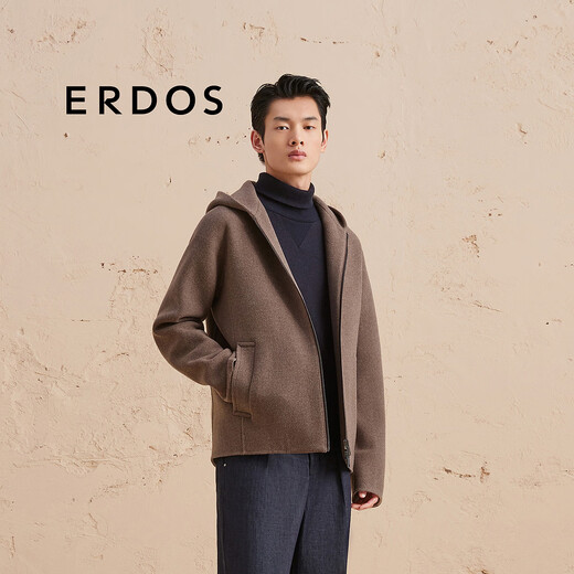 
ERDOS [Same Model of Malong] versatile non-dyeed semi-worn wool short wool men's hooded jacket jacket without dyeing wool XL 180/100A