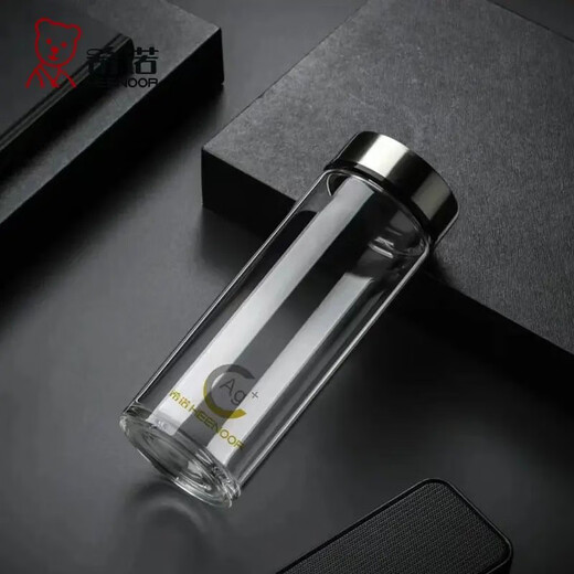 希诺（HEENOOR）单层双层玻璃杯加厚滤网女士泡茶便携水杯大容量杯子车载办公杯 【银离子抗菌】XN9905 500ml