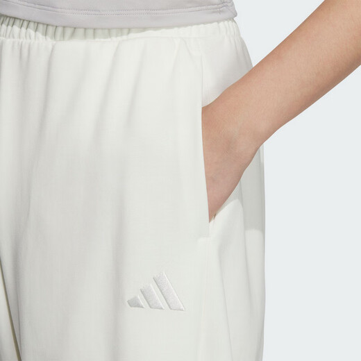 阿迪达斯 （adidas）女裤跑步健身裤子舒适透气休闲裤长裤JZ1583 汉玉白  XL 