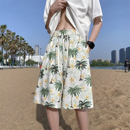 日系夏季高街百搭短裤男款潮牌五分直筒裤休闲运动短裤 白色 壹酷工厂    677 M 【80-105斤】