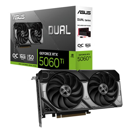 ASUS RTX 4060Ti 5060 5060Ti OC 8G/16G graphics card Snow Leopard/Megalodon/Tianxuan E-sports AI design rendering game desktop independent graphics card RTX5060Ti O16G DUAL Snow Leopard