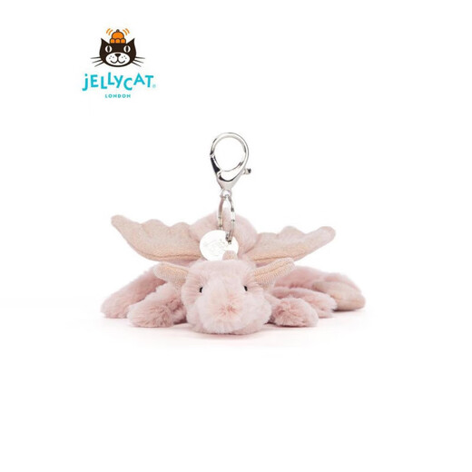 JELLYCAT British snow dragon pendant pink dragon purple dragon plush toy doll bag keychain hanging decoration cm purple dragon pendant + complete three standards + free dust bag