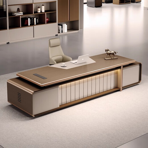 Ancient light luxury boss desk desk simple modern leadership office furniture executive desk president manager desk and chair combination 2.0 meters luxury boss desk