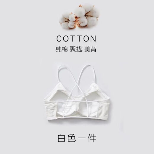 Shannanweimei back sling bra for women without rims pure cotton sports student wrap chest push-up small bra tube top all-in-one underwear black + black 2 pieces L 110-125Jin Jin is equal to 0.5 kg