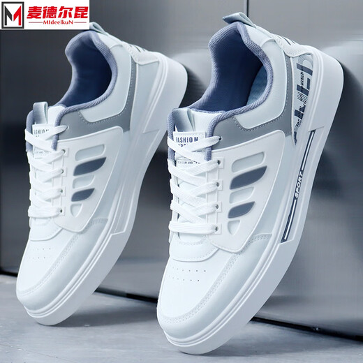 
MIdeelkuN 2025 spring new shoes men's white shoes Korean style shoes versatile odor-proof casual men's shoes sports breathable board shoes Songke-9905 white and black flagship model 41