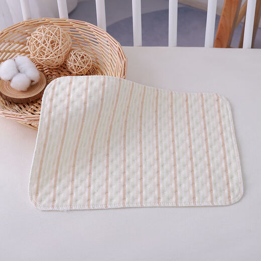 
Newborn baby urine septum waterproof and washable pure cotton breathable color cotton baby urine pad small leak-proof diapers diaper pad brown and white stripes 25*35 trial package 1