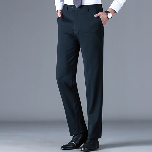 
Pier Cardan trousers men's spring and summer thin middle-aged men's high elastic non-iron comfortable straight pants casual breathable suit pants F9906 blue 36 (2.9 feet waist)