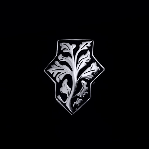 斯巴达男士胸针男士领针西装胸针西服胸花镀白金材质银色/金色风信子叶 银色镀白金风信子叶胸针+袖扣套