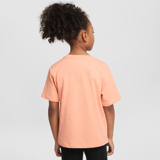Nike (NIKE) official basic T-shirt for girls and young children summer pure cotton casual round neck knitted cotton IM4494 844 apricot flour 110 XS