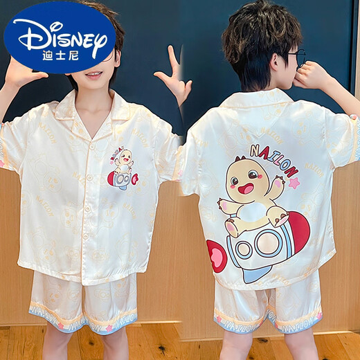 迪士尼（Disney）奶龙男童冰丝凉感睡衣夏季中大童男孩薄款短袖儿童空调家居服套装 6628#chiikawa 170 8码身高100-110CM 28-